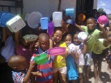 Excited children waiting for food