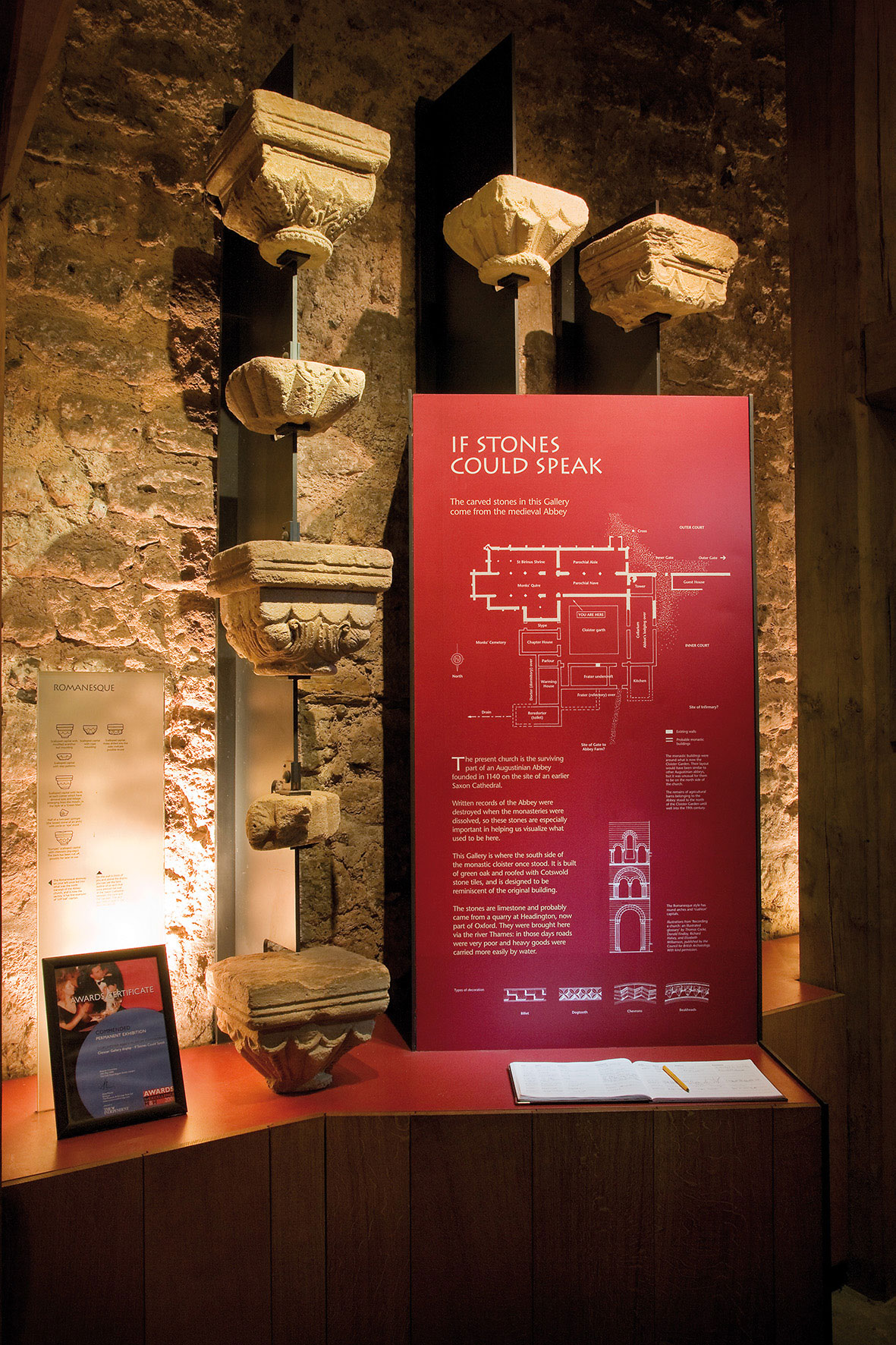 Dorchester Abbey Cloister Gallery display board Dorchester Abbey Cloister Gallery display board