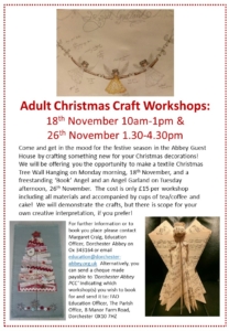 Christmas Craft Workshops @ Abbey Guest House