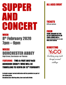 YoCO Supper and concert @ Dorchester Abbey