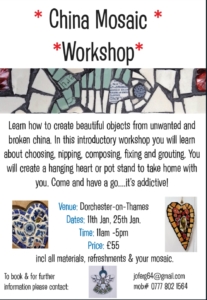 1 day mosaic workshop @ Abbey Guest House